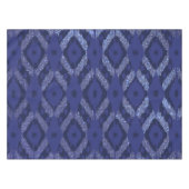 Modern Bohemian Cobalt Navy Glitter Ikat Pattern Tafelkleed (Voorkant (Horizontaal))