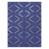 Modern Bohemian Cobalt Navy Glitter Ikat Pattern Tafelkleed (Voorkant)