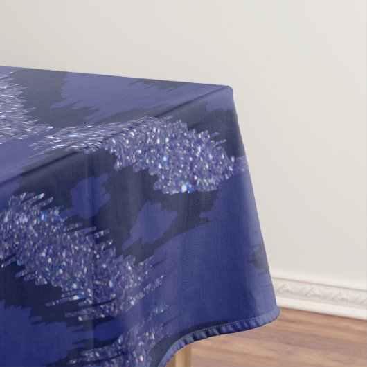 Modern Bohemian Cobalt Navy Glitter Ikat Pattern Tafelkleed (Voorbeeld)