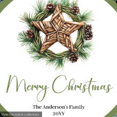 Modern Bohemian Earthy Neutral Christmas Table Papieren Bordje