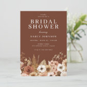 Modern Bohemian Floral Bridal Shower Kaart (Staand voorkant)