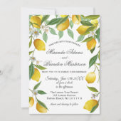 Modern Bohemian Lemon Summer Wedding Kaart (Voorkant)