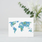 Modern Bohemian Patterned | WERELDKAART | BRIEFKAA Briefkaart (Staand voorkant)