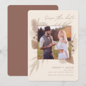 Modern Bohemian Photo Pampas Grass Save The Date (Voorkant / Achterkant)