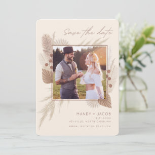 Modern Bohemian Photo Pampas Grass Save The Date