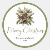 Modern Bohemian Rustic Holiday Gift Wrap Sticker (Voorkant)