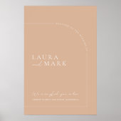 Modern Bohemian Tan Arch Bruiloft Welkom Poster (Voorkant)