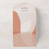 Modern Bohemian Terracotta Abstracte bruiloft All In One Uitnodiging (Buitenkant)