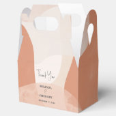 Modern Bohemian Terracotta Abstracte bruiloft Bedankdoosjes (Geopend)