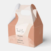 Modern Bohemian Terracotta Abstracte bruiloft Bedankdoosjes (Voorkant Zijde)