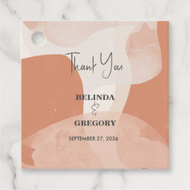 Modern Bohemian Terracotta Abstracte bruiloft Bedankjes Labels