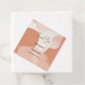 Modern Bohemian Terracotta Abstracte bruiloft Bedankjes Labels (In situ)