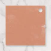 Modern Bohemian Terracotta Abstracte bruiloft Bedankjes Labels (Achterkant)