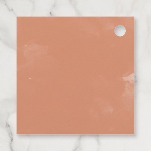 Modern Bohemian Terracotta Abstracte bruiloft Bedankjes Labels (Achterkant)