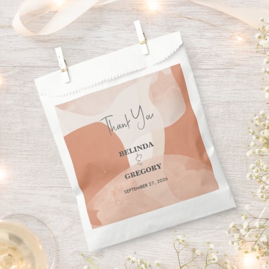 Modern Bohemian Terracotta Abstracte bruiloft Bedankzakje (Geknipt)