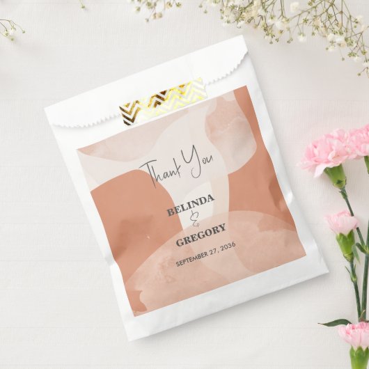 Modern Bohemian Terracotta Abstracte bruiloft Bedankzakje (Gezegeld)