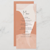 Modern Bohemian Terracotta Abstracte bruiloft Menu (Voorkant / Achterkant)