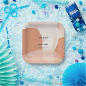 Modern Bohemian Terracotta Abstracte bruiloft Papieren Bordje (Feest)