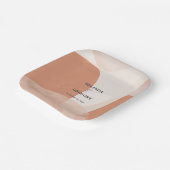 Modern Bohemian Terracotta Abstracte bruiloft Papieren Bordje (Gebogen)