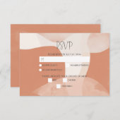 Modern Bohemian Terracotta Abstracte bruiloft RSVP Kaartje (Voorkant / Achterkant)
