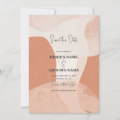 Modern Bohemian Terracotta Abstracte bruiloft Save The Date (Voorkant)