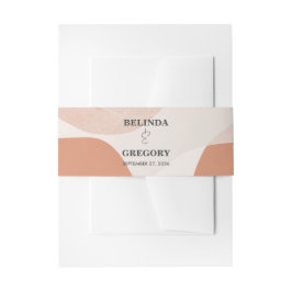 Modern Bohemian Terracotta Abstracte bruiloft Uitnodigingen Wikkel