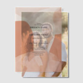 Modern Bohemian Terracotta Abstracte bruiloft Vellum Uitnodigingen (Offset (Koppel))