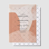 Modern Bohemian Terracotta Abstracte bruiloft Vellum Uitnodigingen (Offset (Uitnodiging))