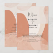 Modern Bohemian Terracotta Wedding Itinerary Programmakaart (Voorkant / Achterkant)