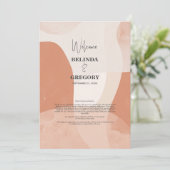 Modern Bohemian Terracotta Wedding Itinerary Programmakaart (Staand voorkant)