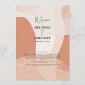 Modern Bohemian Terracotta Wedding Itinerary Programmakaart (Voorkant)