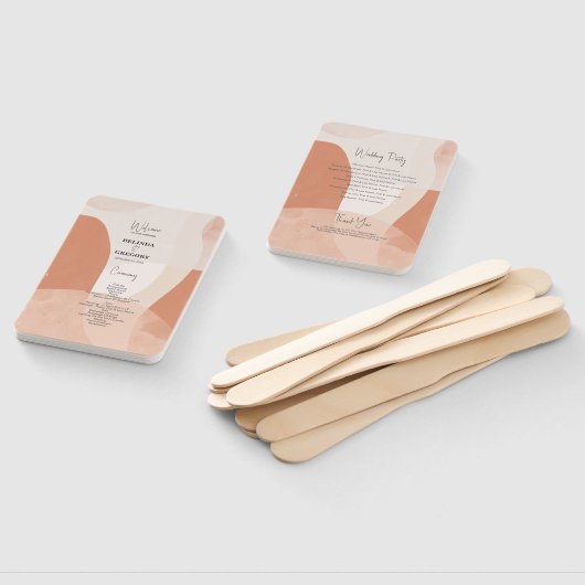 Modern Bohemian Terracotta Wedding Programme Handwaaier (Niet-gemonteerd)