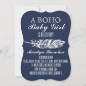 Modern Bohemian Tribal Feather Chevron Baby shower Kaart (Voorkant)