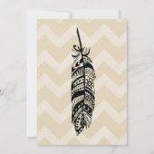 Modern Bohemian Tribal Feather Chevron Baby shower Kaart (Achterkant)