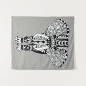 Modern Bohemian Tribal Pattered Elephant Wandkleed (Voorkant (horizontaal))