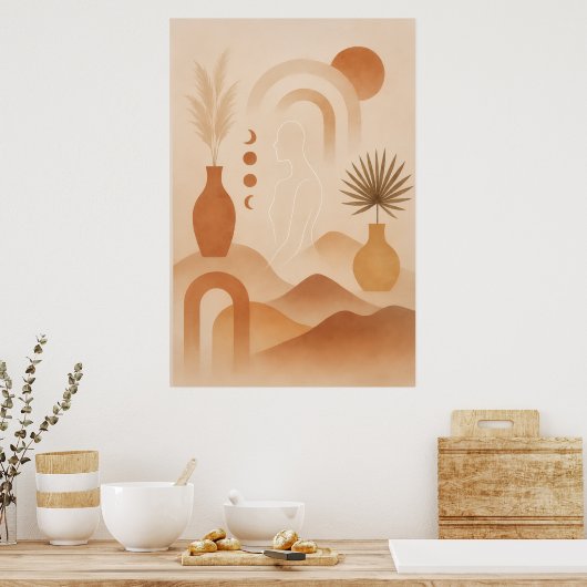 Modern Bohemian Wall Art Poster (Keuken)