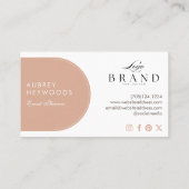 Modern Bohemian Watercolor Boho Florals Arch Logo  Visitekaartje (Achterkant)