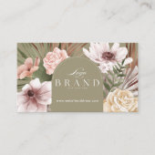 Modern Bohemian Watercolor Boho Florals Arch Logo  Visitekaartje (Voorkant)