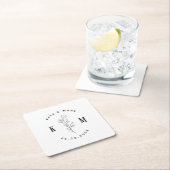 Modern Bohemian Wedding Monogram Kartonnen Onderzetters (Insitu)