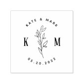 Modern Bohemian Wedding Monogram Save the Date Zelfinktende Stempel (Design)