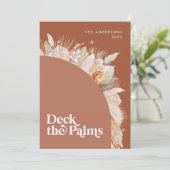 Modern, bohemien gedroogde botanische palm Kerstmi Feestdagenkaart (Staand voorkant)