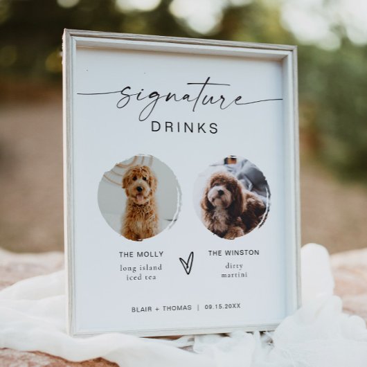 Modern Boho 2 Foto Hond Signature Drank Poster