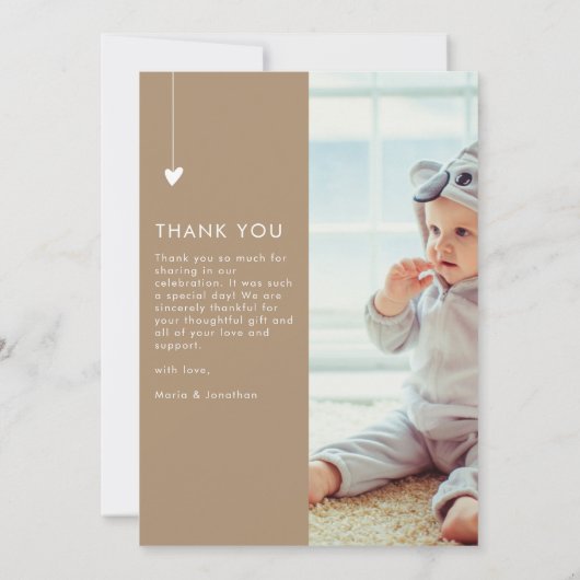 Modern Boho 2 Photo Baby Shower Bedankkaart (Achterkant)