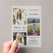Modern Boho 3 Photo Graduation  Acryl Uitnodigingen (Insitu (Draagbaar))