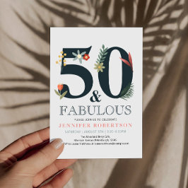 Modern Boho 50 en Fabulous Birthday Invitation Kaart