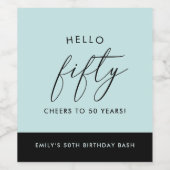 Modern Boho - aangepast 50e verjaardag Wijnlabel Wijn Etiket (Enkel label)