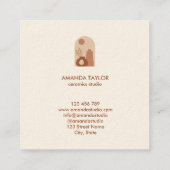 Modern Boho aardewerk terracotta interieur Vierkante Visitekaartje (Achterkant)