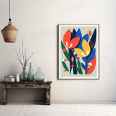 Modern Boho Abstract Botanische Bloem Poster