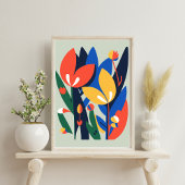 Modern Boho Abstract Botanische Bloem Poster