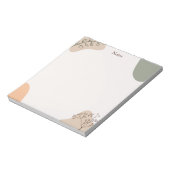 Modern Boho Abstract botanische lijnspastel  Notitieblok (Linkerzijde)